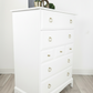 Stag minstrel tallboy chest of drawers in white