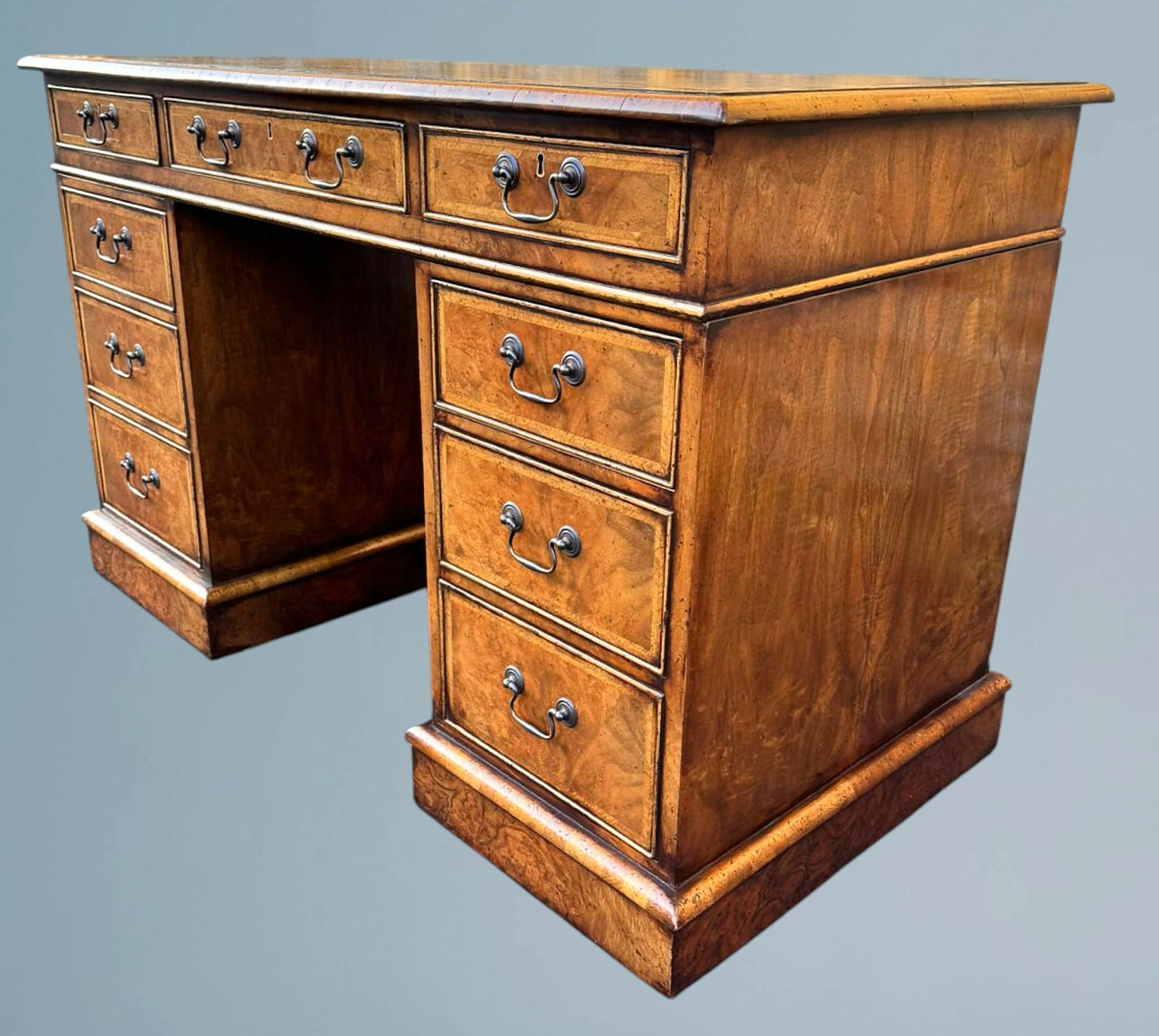 Good Quality Heals of London Walnut Pedestal Desk