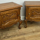Pair of Bedside Tables Vintage French Louis Oak Nightstands Cabinets LOT 6220