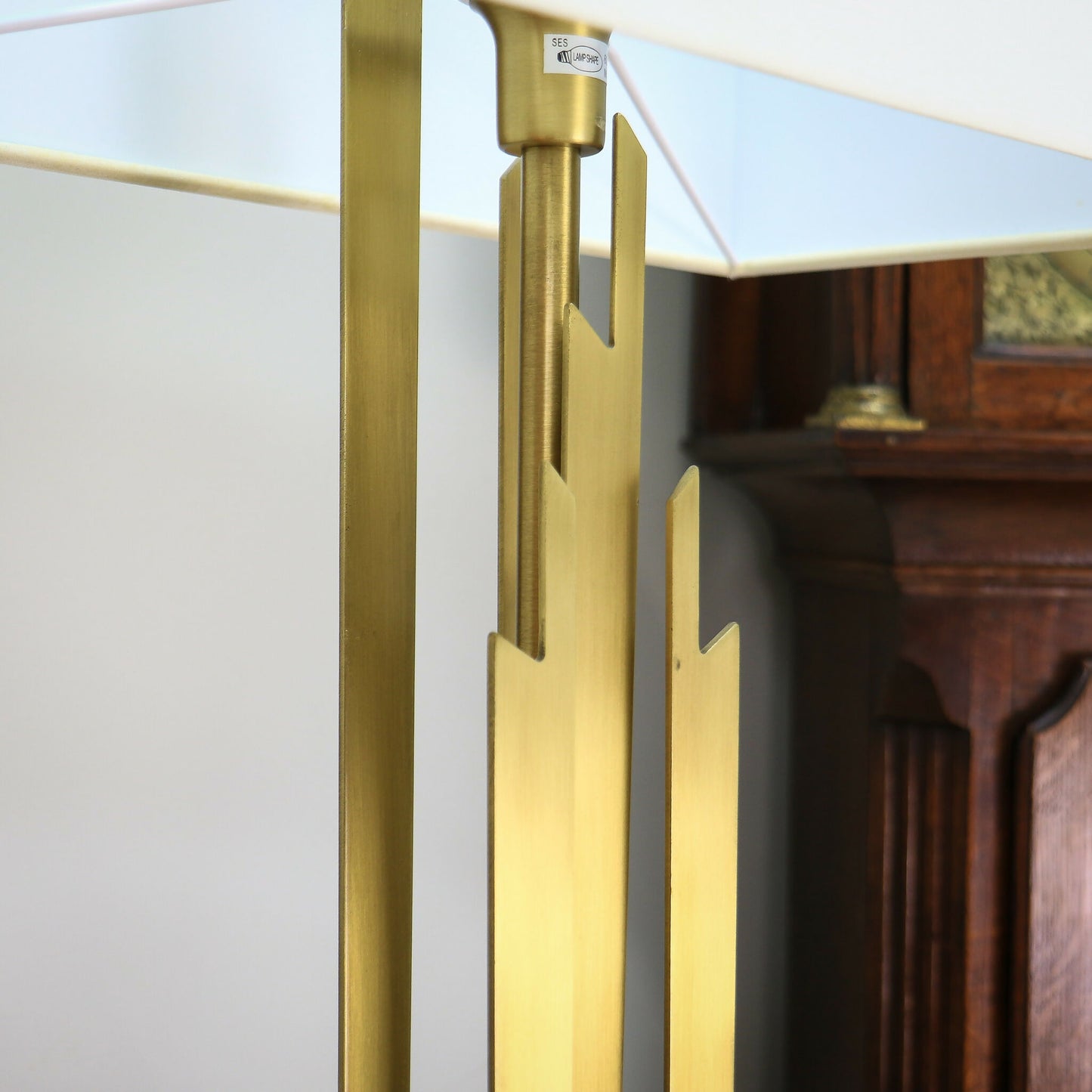 Pair of Table Lamps RV Astley Gatsby Carrick Antique Brass Finish Rectangular