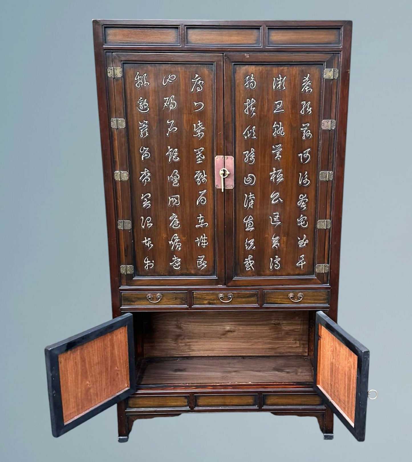 Oriental Chinese Decorated Wardrobe / Cupboard