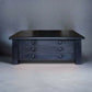 Large Black Painted Pine Late 20th Century Coffee TV Table Plan Chest Style