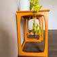 Pair of Bright Orange Side Tables/End Tables with Bobbin Details