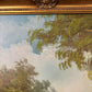 Large Signed Oil on Canvas – Woodland Cottage Landscape in Ornate Gilt Frame