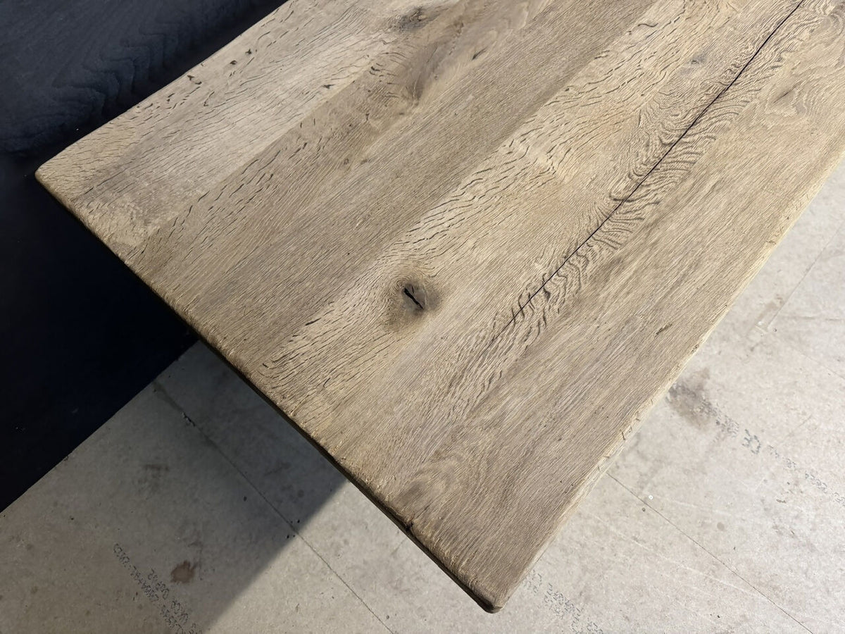 Larger X Trestle Oak Farmhouse Dining Table