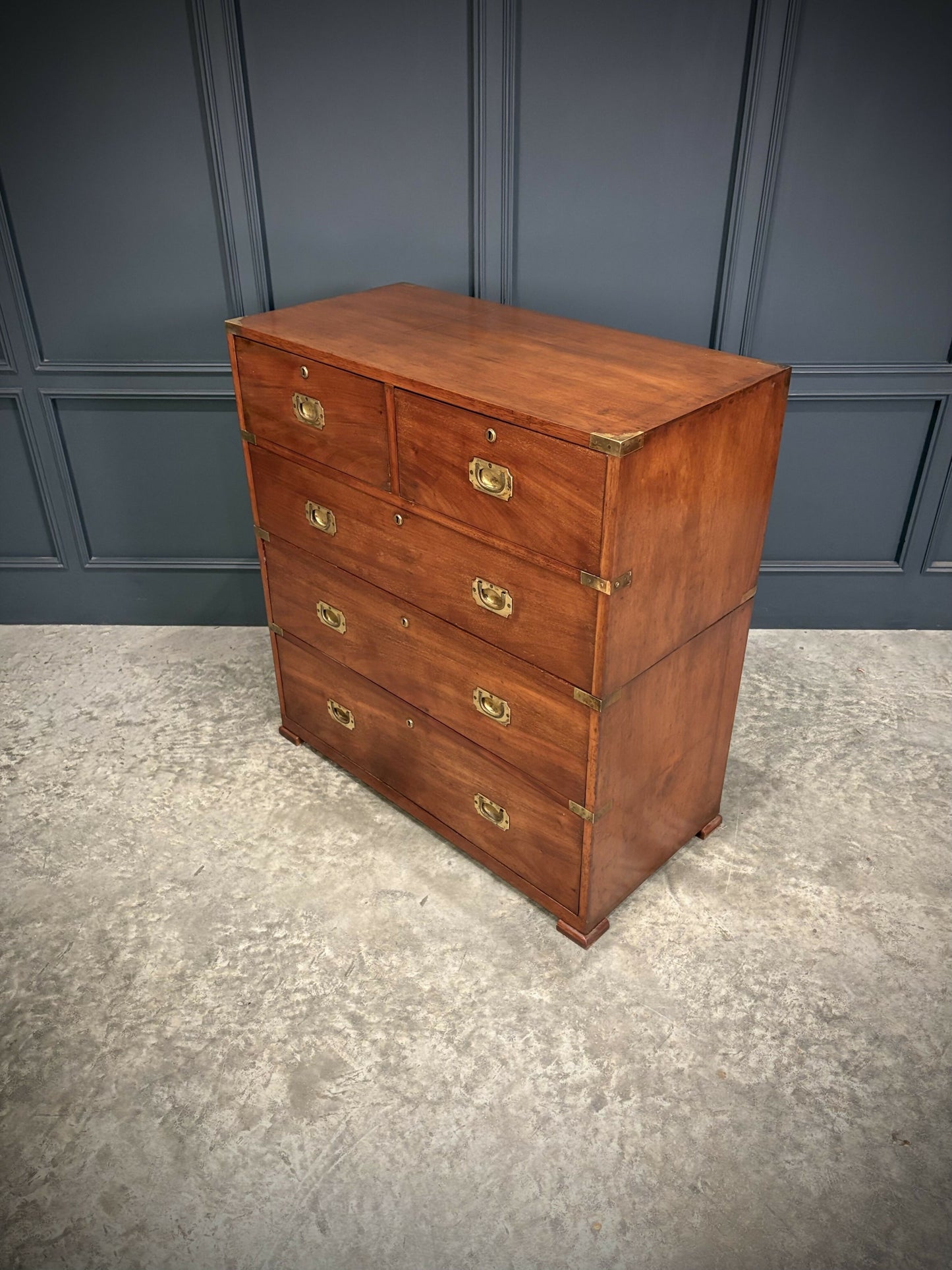 Mahogany Military Vintage Campaign Chest By Ross & Co.