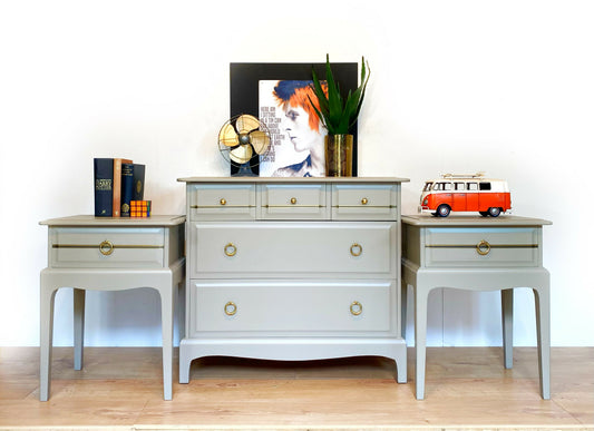 Bedroom Set, Chest Of Drawers And Pair Of Bedsides