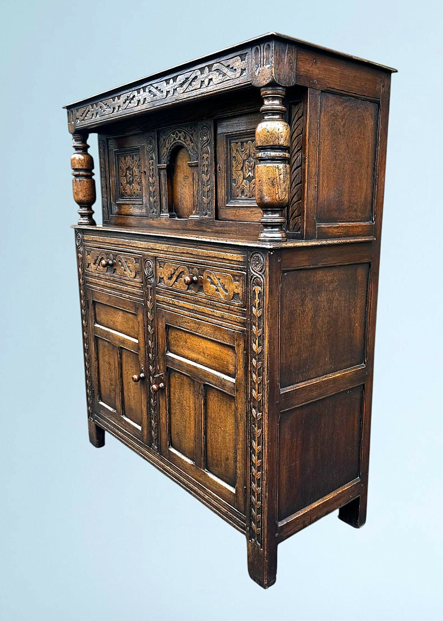 Carved Oak Court Cupboard / Sideboard