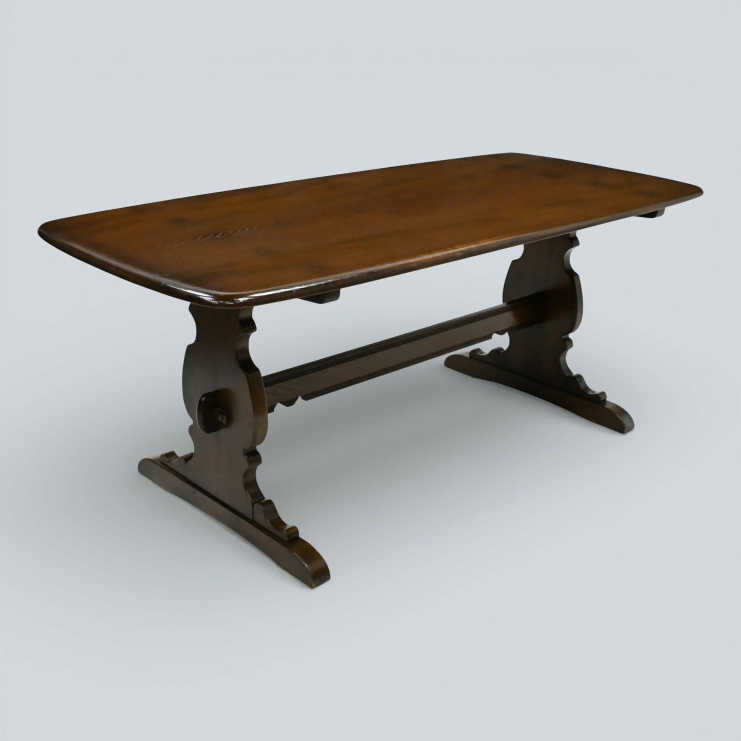 Ercol Elm Dining Table Plank Top Retro Traditional Dark Finish FREE UK Delivery*