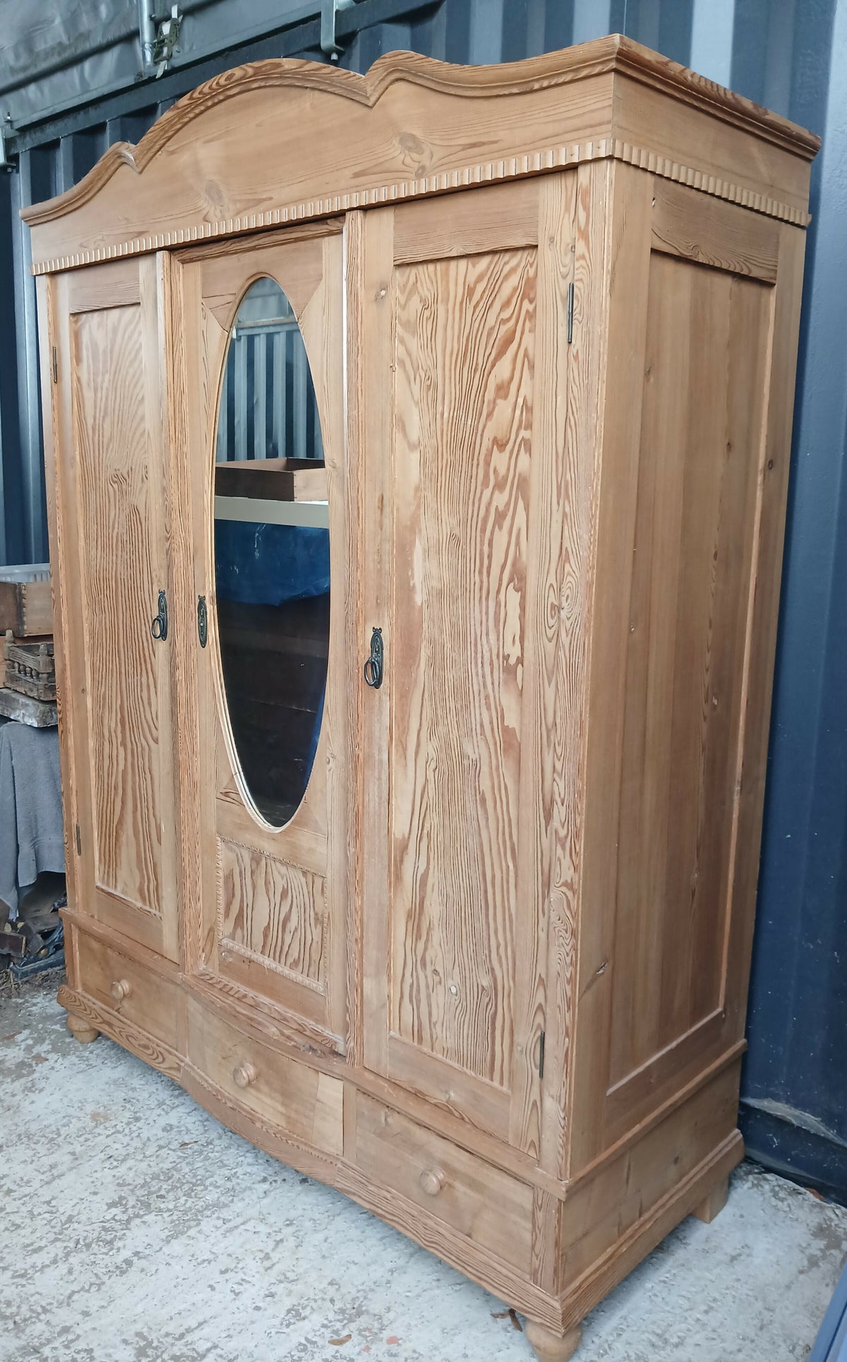 Antique Continental Pine Wardrobe