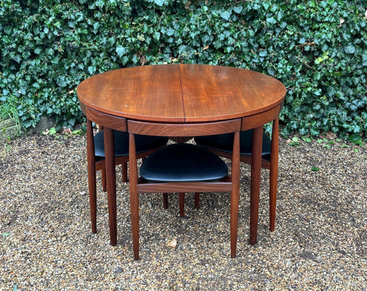 Vintage Extending 'Roundette' Dining Table & Chairs By Hans Olsen For Frem Rojle