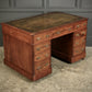 Victorian Walnut & Leather Pedestal Desk