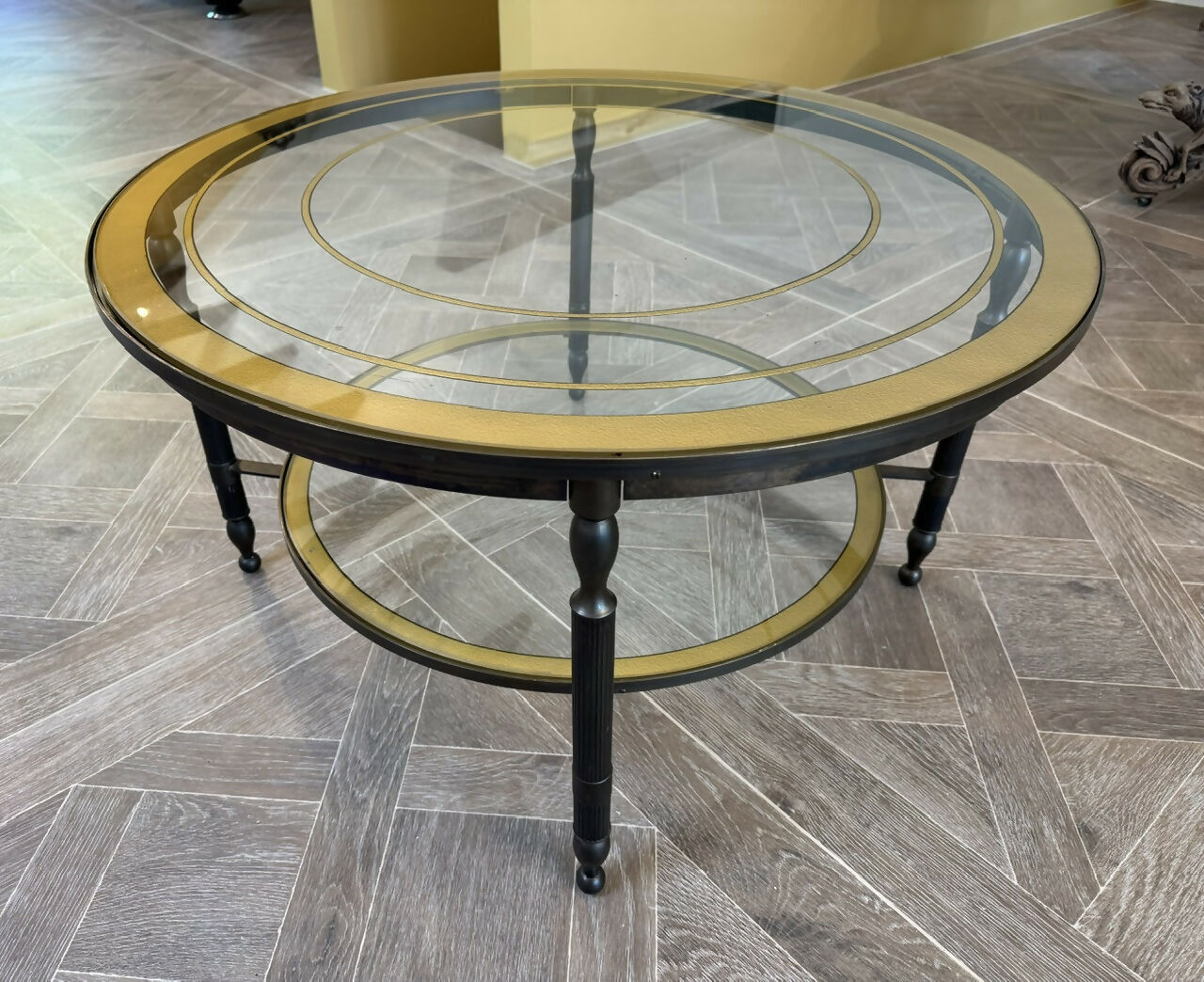 High Quality Parisian Round Brass Coffee Table