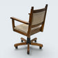 Vintage Wood Bros Old Charm Captains Office Chair Green Hide Leather Tilt Swivel