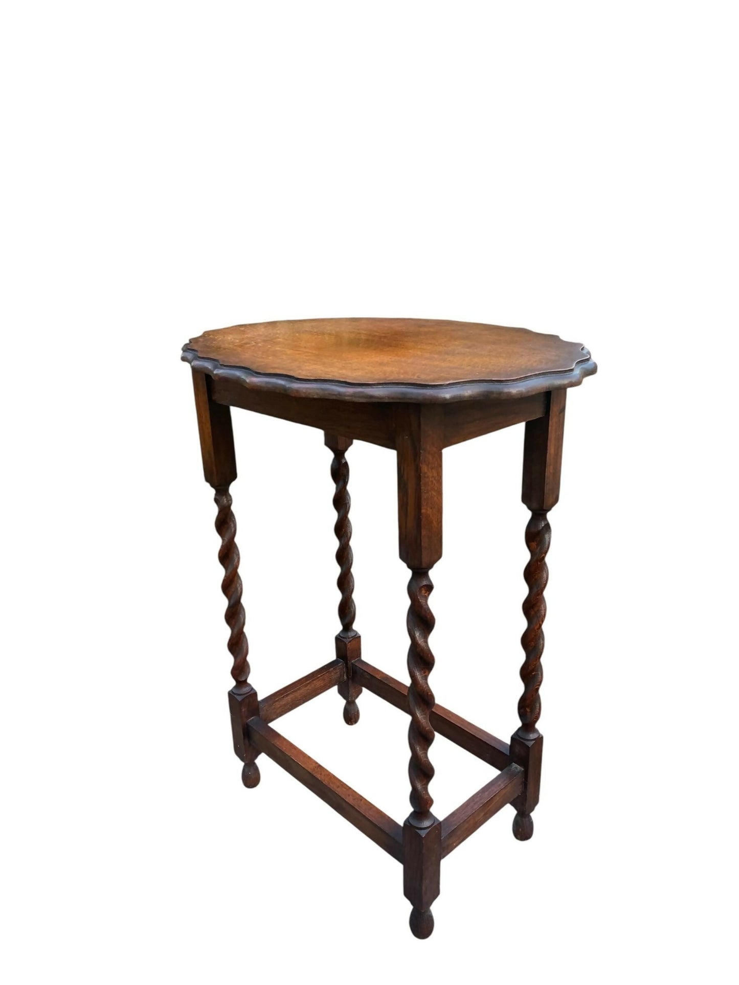 Antique Oak Barley Twist side table