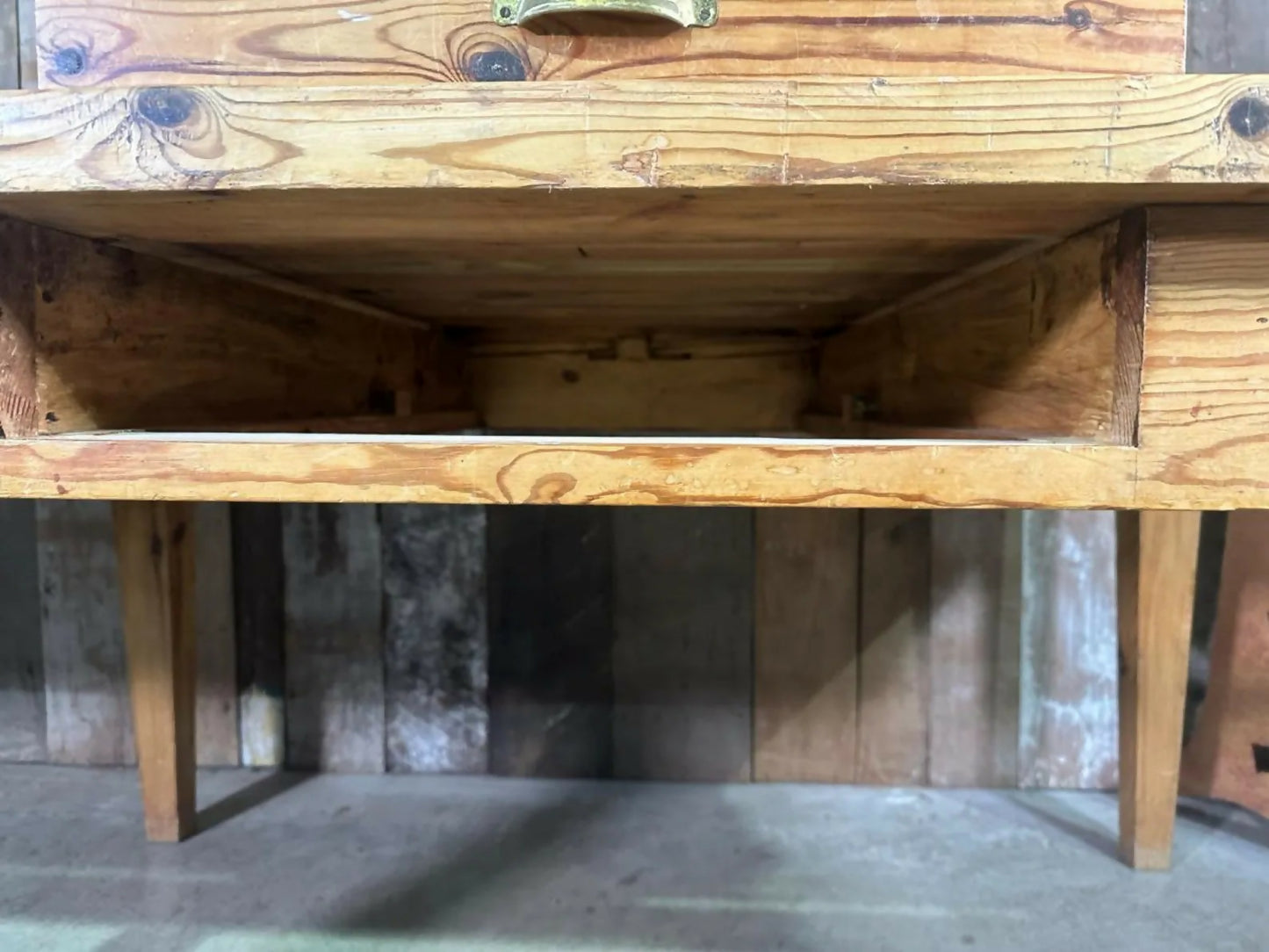 Antique Large Rectangular Long Pine Refectory Dining Table, C 1900. L300