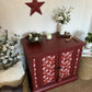 Cabinet Refinished in Red with Floral Decoupage