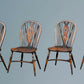 Set of Four Elm Wheel Back Windsor Chairs