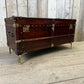 Unique luxury antique leather coffee table trunk