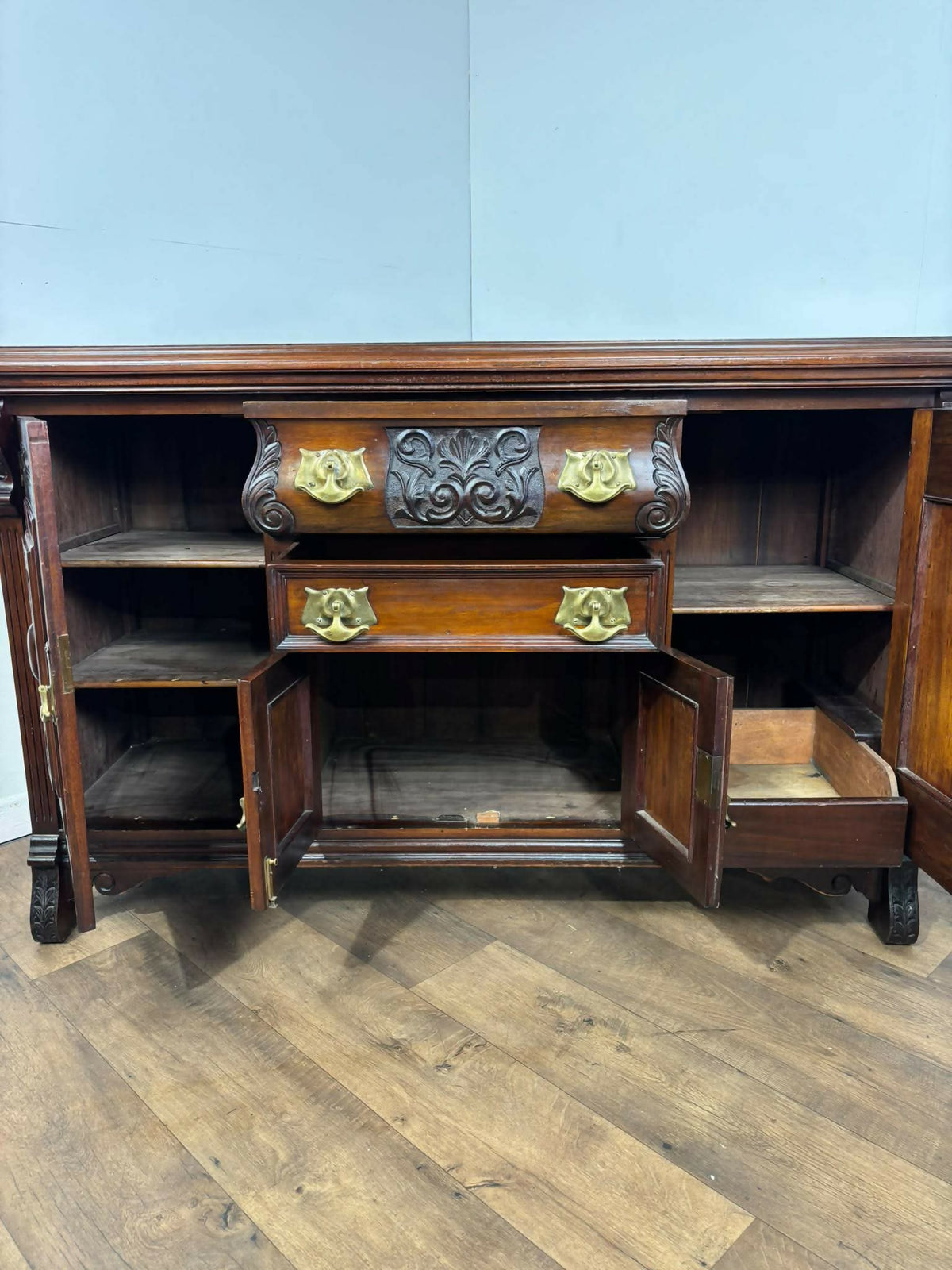 Late Victorian Antique Carved Gothic Sideboard