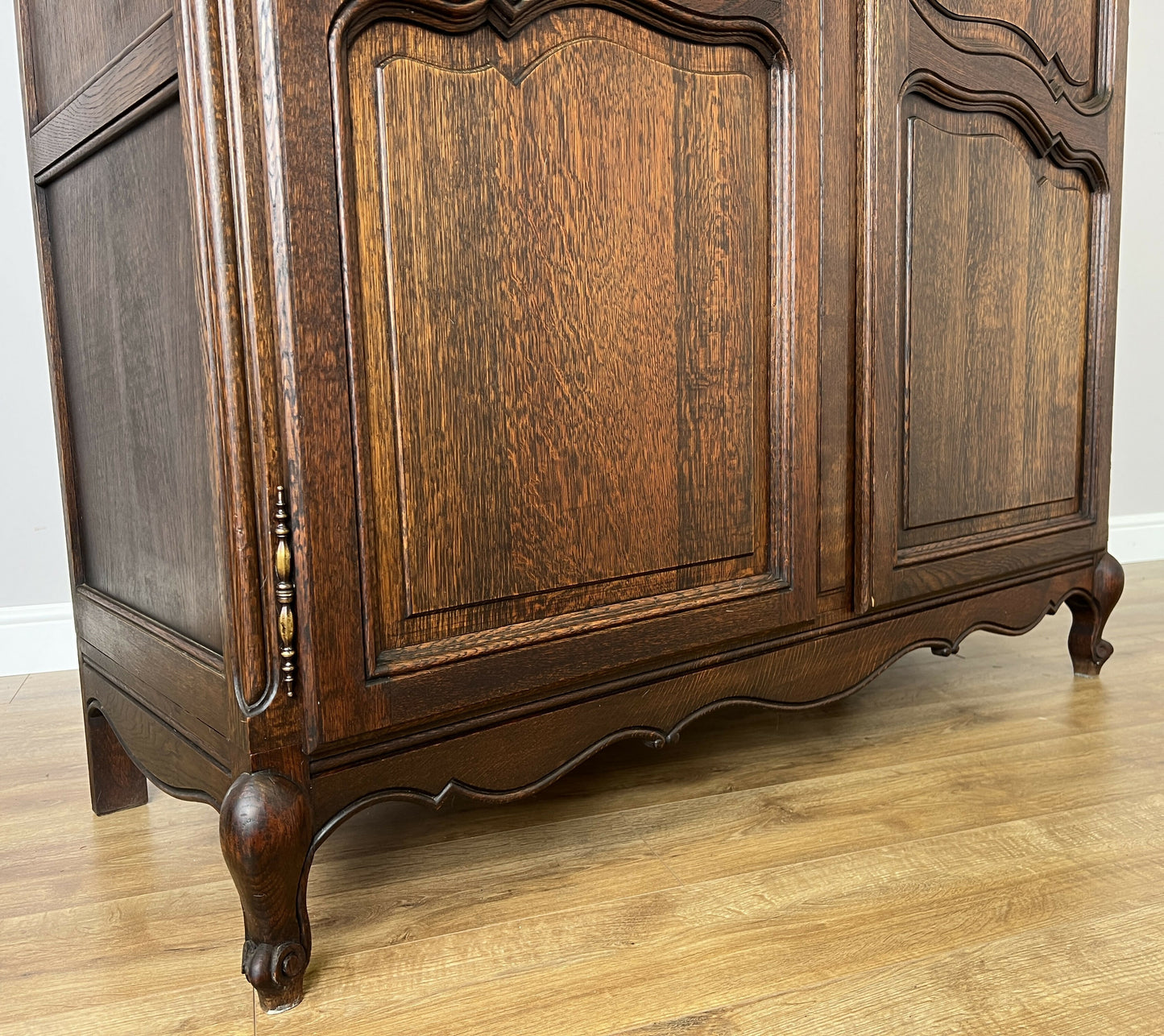 Wardrobe Antique French Louis XVI Style Oak Two Door Carved Armoire LOT 6465