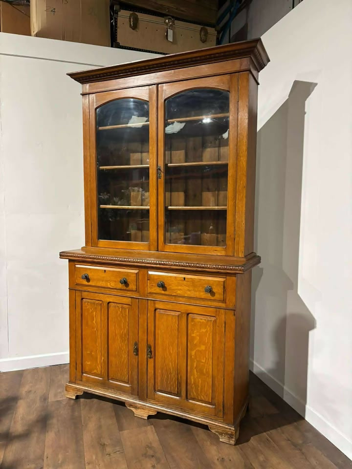 Victorian Golden Oak Library Bookcase