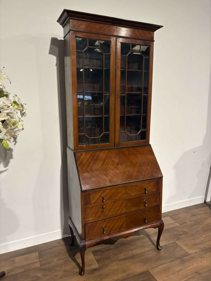 Vintage Mahogany Bureau Bookcase3