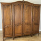 Wardrobe Vintage French Louis XVI Style Oak Four Door Carved Armoire LOT 6113