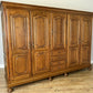 Wardrobe Vintage French Style Five Door Oak Carved Armoire Cabinet LOT 6129