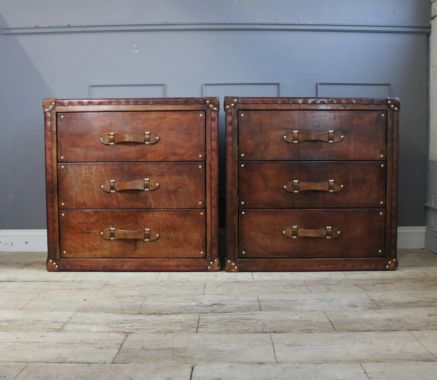 Luxury Leather Bedroom Nightstands bespoke order for julius