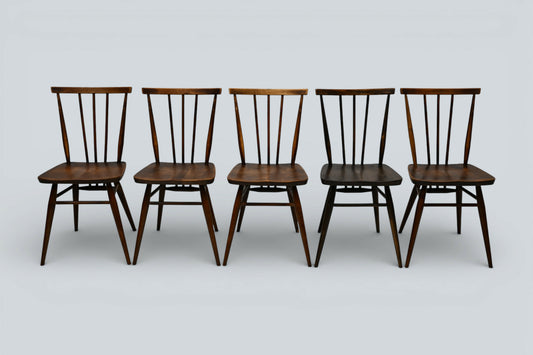 5 Ercol Stick Back Chairs Multi Purpose 1950s Waxed Finish FREE UK Delivery