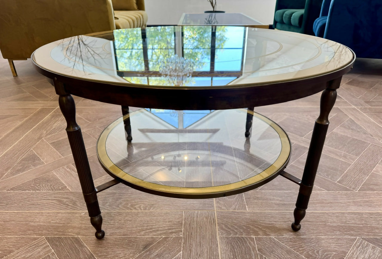 High Quality Parisian Round Brass Coffee Table