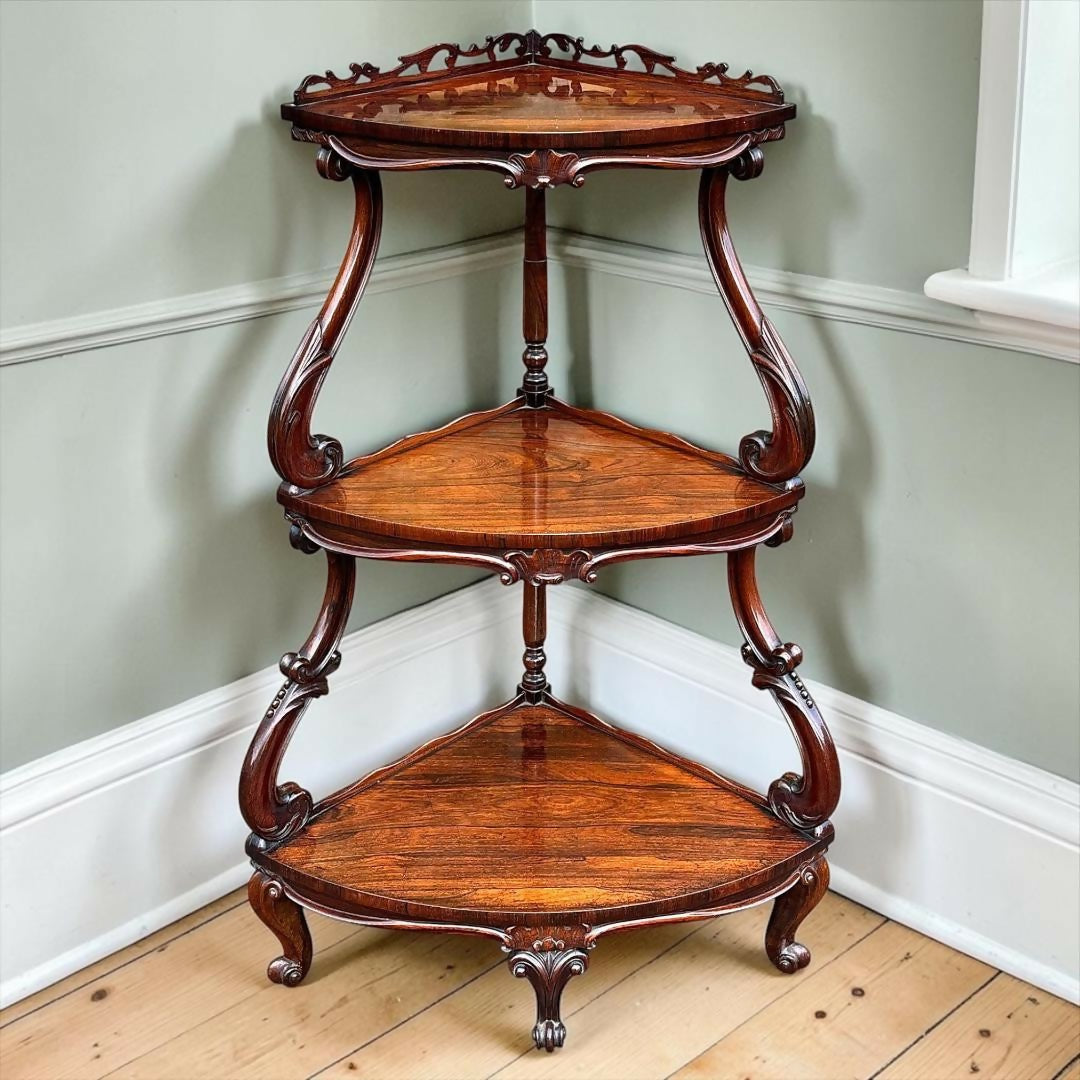 Victorian Rosewood Corner Whatnot