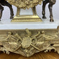 Clock Antique Louis XV Brass Marble Garniture Set With Candelabras LOT 6026