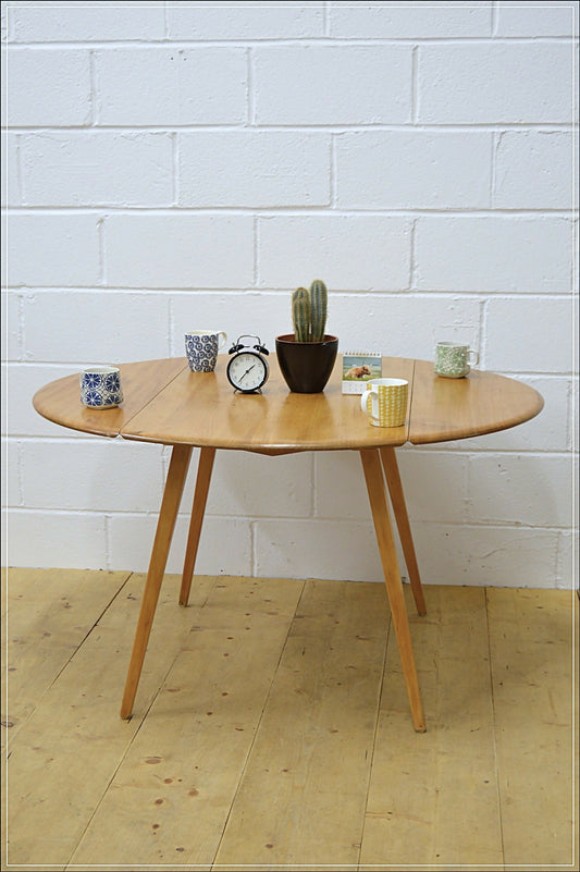 Ercol table drop leaf kitchen dining blonde elm & beech vintage DELIVERY