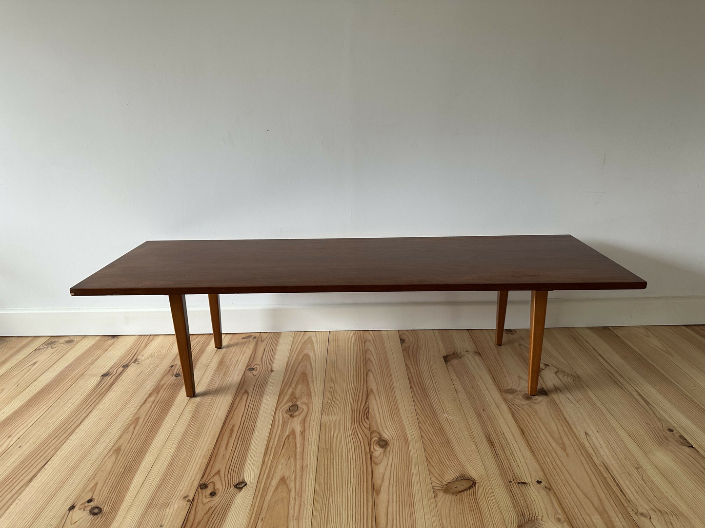 Mid Century Teak Coffee Table 1960's Tapered Legs