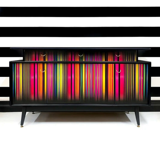 Vintage G Plan Sideboard With Neon Stripes