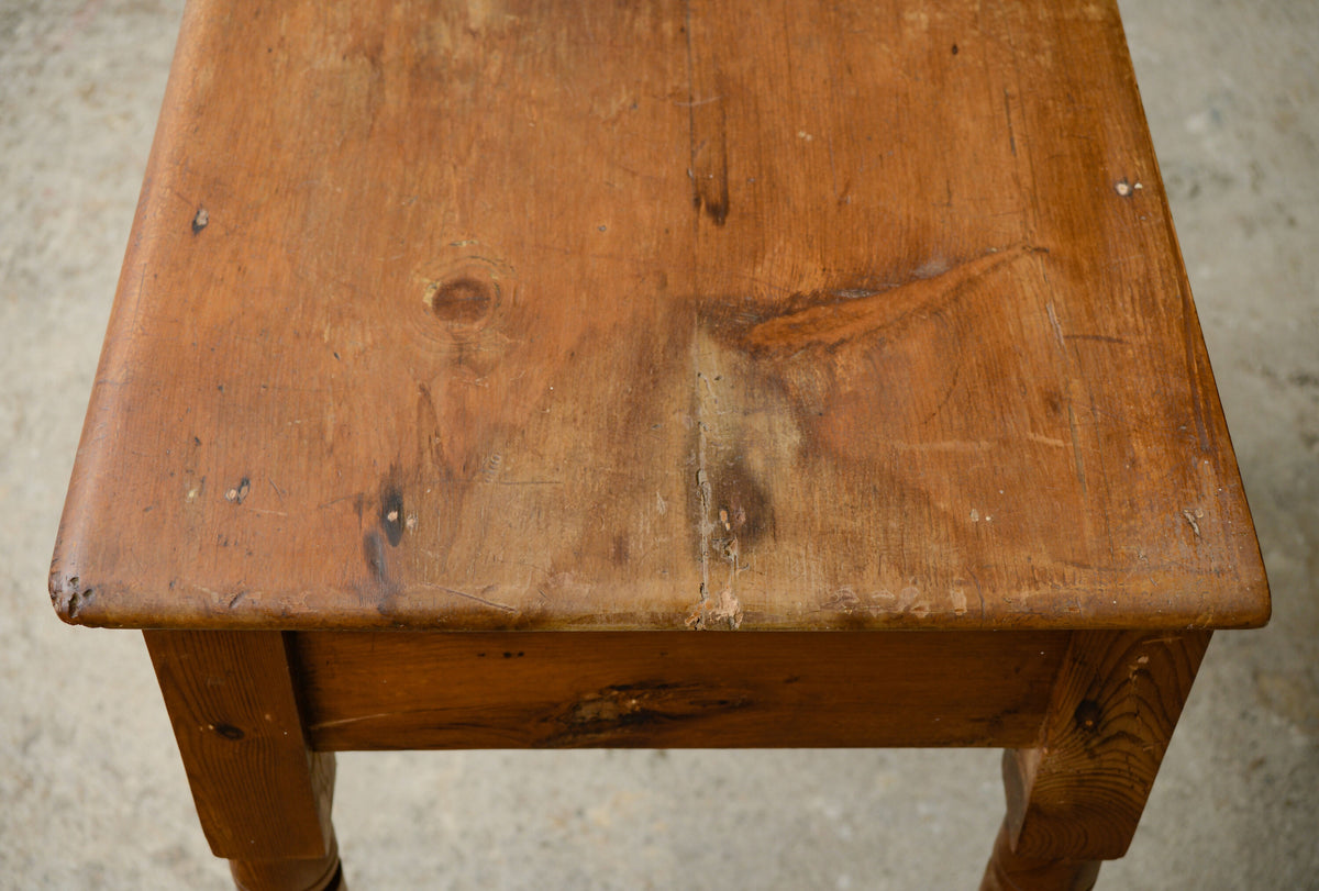 Antique Pine Rustic Console Table Hall Table with Ceramic Handles