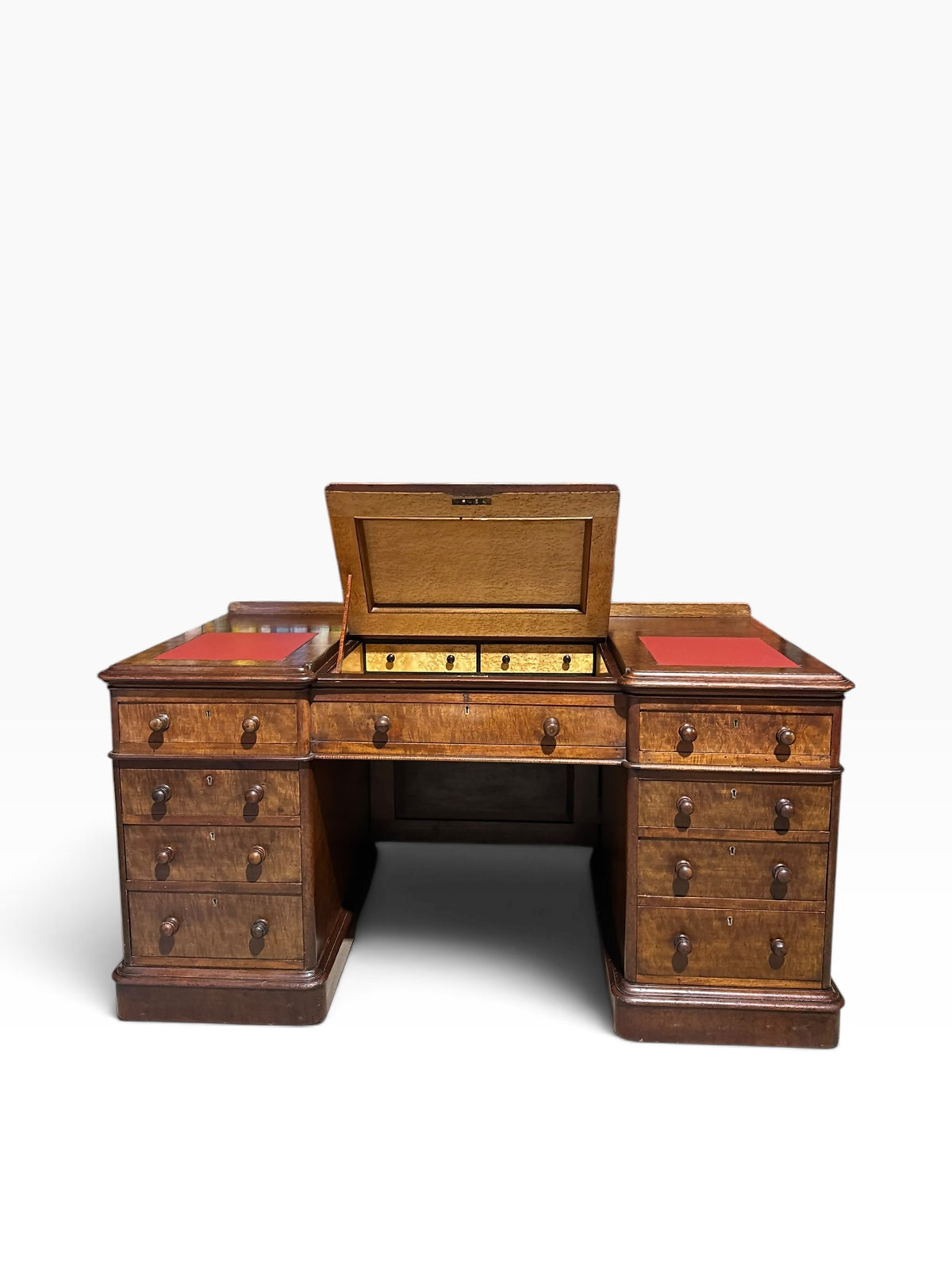 19th-Century Victorian Pedestal Desk