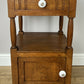 Pair of Bedside Tables Antique French Marble Top Oak Carved Cabinets LOT 6182
