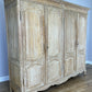 Wardrobe Vintage French Louis Shabby Chic Oak Four Door Carved Armoire LOT 6456