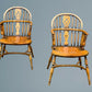 A Good Quality Pair of Ash Low Back Windsor Armchairs