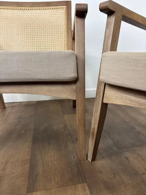 Pair Of Modern Armchairs With Bergere Panels