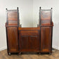 Edwardian Pedestal Red Walnut Dressing Table with Mirror