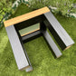 Oak Side Table with Glass Top, Black and Wood End Table, Revived Industrial Furniture, Handmade Bedside or Lamp Table, UK