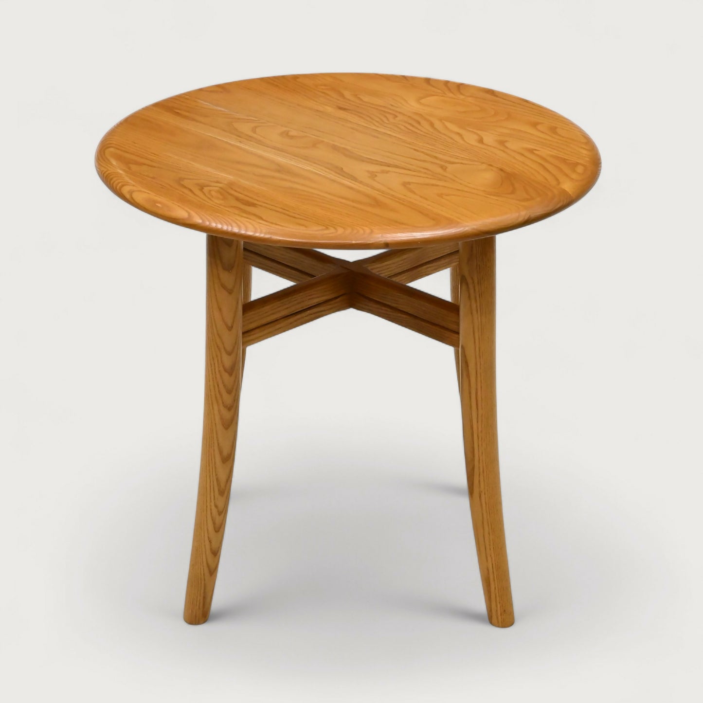 Ercol Round Side Table Light Finish Mid Century Modern Elm Light FREE Delivery*. SBR10877/2908E