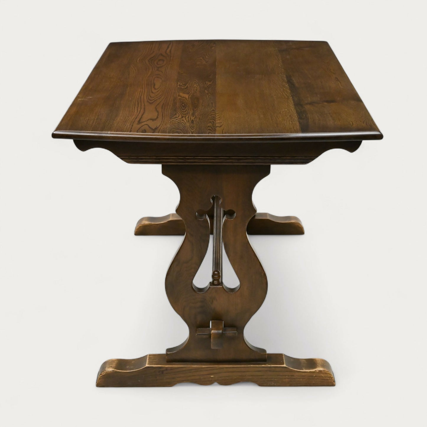 Small Old Charm Dining Table Solid Oak Refectory Style Bow End FREE UK Delivery*. SBR10836/1508E
