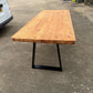 Reclaimed Pine Farmhouse Table Modern Trapezium Metal Industrial Legs Seat 6/8