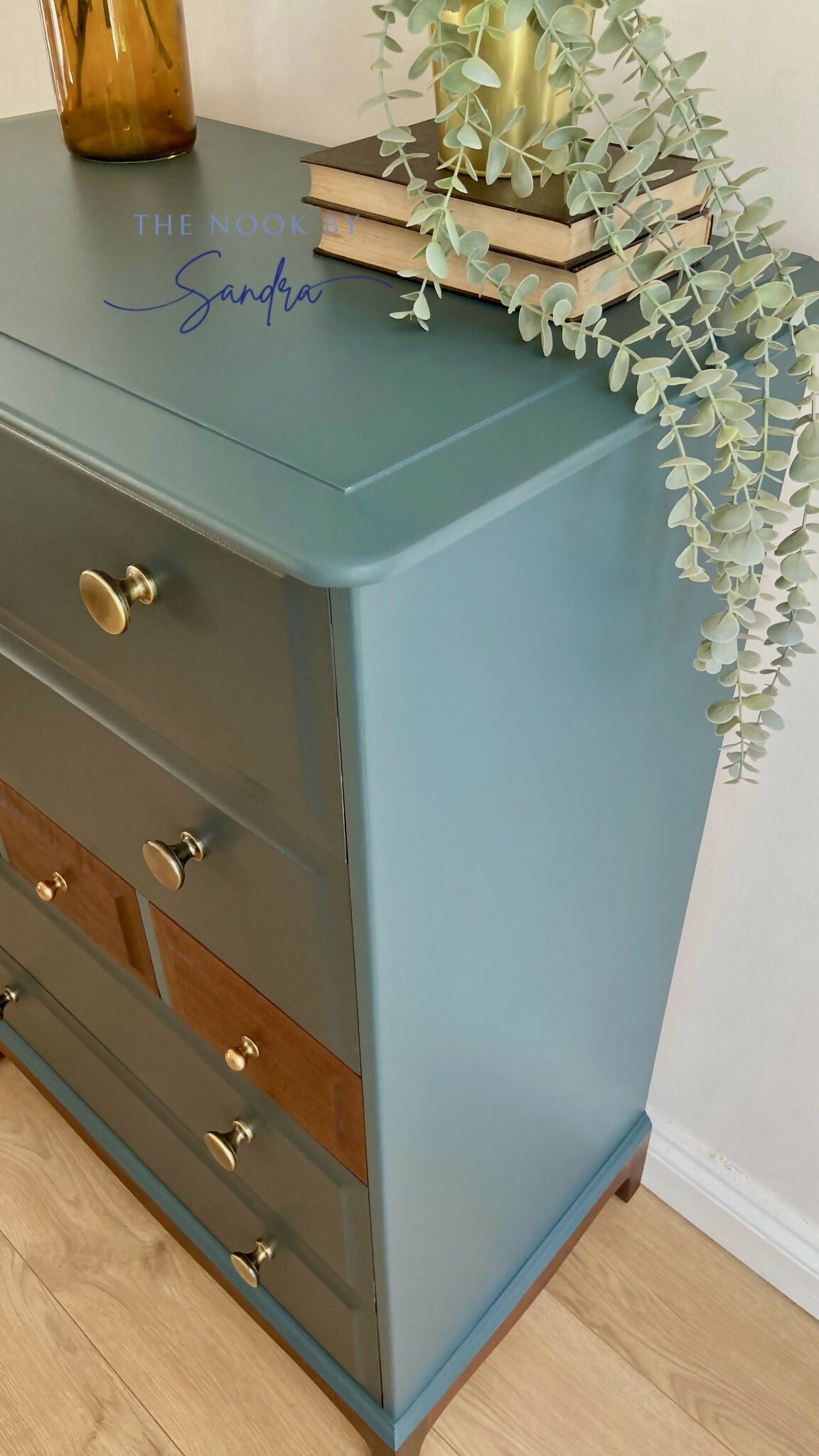 Stag Minstrel Chest of 7 Drawers upcycled in two tones Midcentury Modern