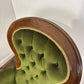 Reproduction Mahogany Green Velvet Upholstered Armchair – Furnishings Italia